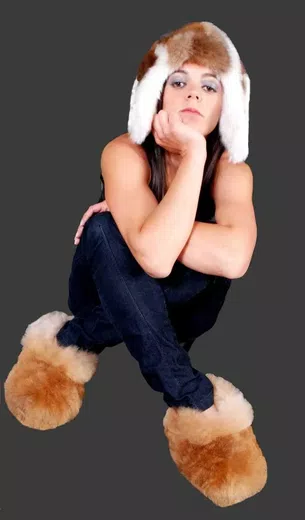 Pantuflas de Cuero de Alpaca Calientes d03