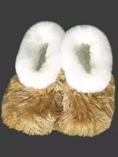 Suaves Pantuflas de Piel Alpaca Bebe d09