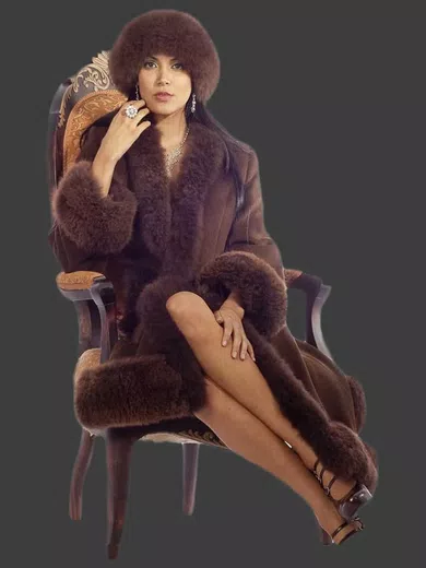 Abrigo de Tela Piel Alpaca Bebe d09