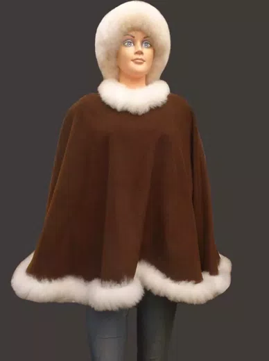 Poncho de Tela Piel Alpaca Bebe d13