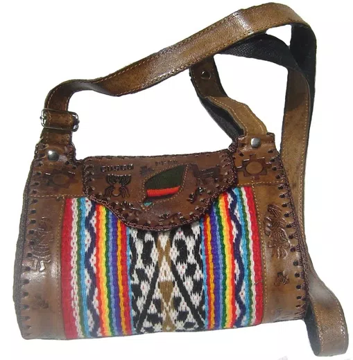 Bolso Andino de Lana y Cuero d11