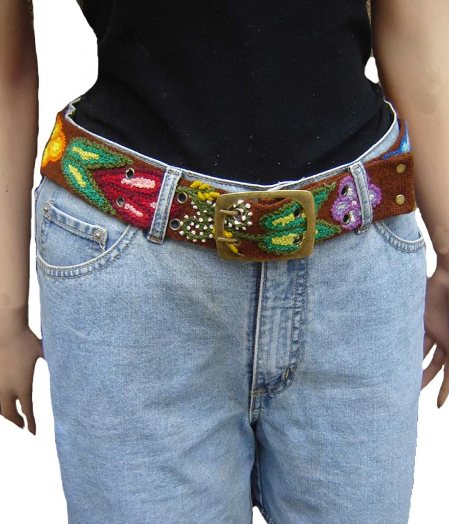 Handmade Andean Wool Embroidered Belts special for girls